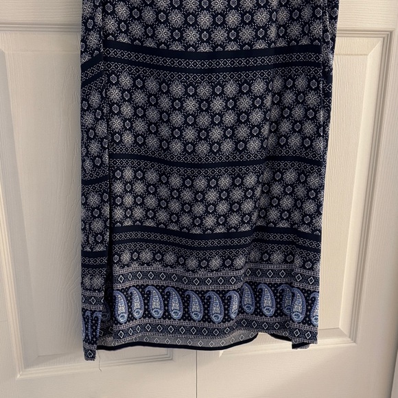 Old Navy Navy Blue & White Paisley Floral Sleeveless Shift Dress Petite Large L - Picture 3 of 5